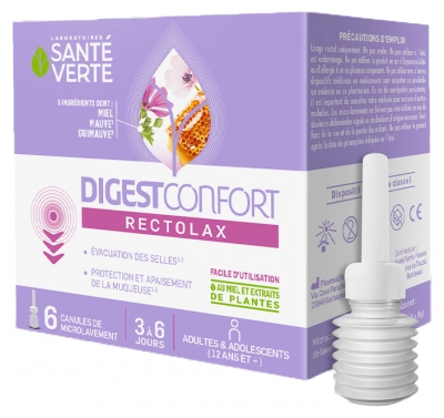 Santé Verte DigestConfort Rectolax 6 Microlavage Canulas
