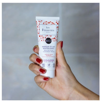 Masca Revitalizantă cu Argilă Roz Bio Les Poulettes Paris 75 ml