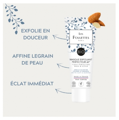 Les Poulettes Paris Masque Exfoliant Perfecteur Argile Blanche Bio 75 ml