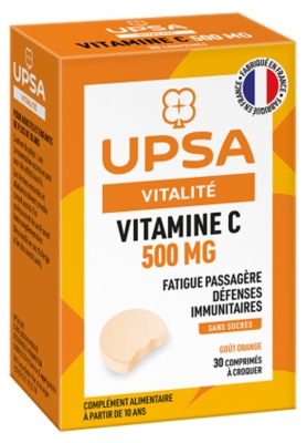 UPSA Vitality Vitamin C 500mg 30 Tablets to Crunch