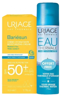 Uriage Bariésun Vlažilna krema Zelo visoka zaščita SPF50+ 50ml + Uriage Termalna voda 50 ml Podarjena