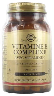 Solgar Vitamine B Complex avec Vitamine C 100 Comprimés