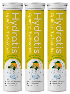 Hydratis Pack of 3 x 20 Effervescent Tablets - Flavour: Lemon Elderflower