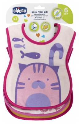 Chicco Set of 3 Bibs 6 Months and + - Colour: Pink