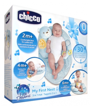 Chicco First Dreams My First Nest Tapis 3en1 0 Mois et + - Couleur : Bleu