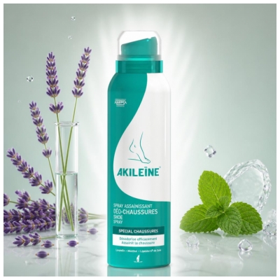 Akileïne Dezodorējošs Mitrinošs Aerosols Apaviem 150 ml