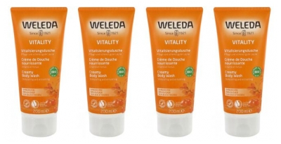 Weleda Crema de Duș Hranitoare Cătină Pachet de 4 x 200 ml