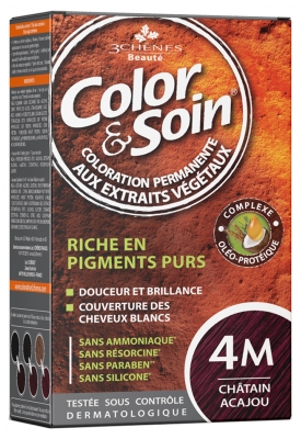 Les 3 Chênes Color & Soin Coloration Permanente - Coloration : Châtain Acajou : 4M