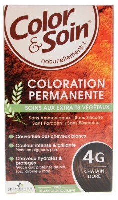 Les 3 Chênes Color & Soin Permanent Color Care - Hair Colour: Golden Chestnut: 4G