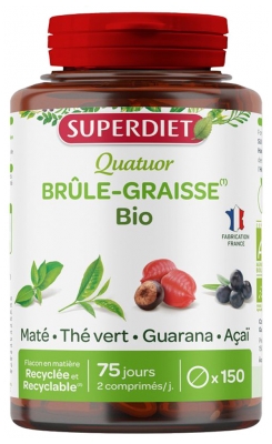 Superdiet Quatuor Maté Fat Burner Organic 150 Tabletek