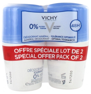 Vichy 48H Dezodorant Mineralny Optimal Tolerance Roll-On 2 x 50 ml