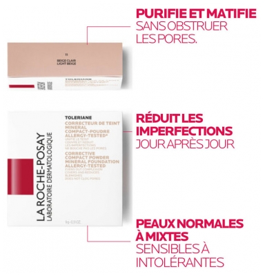 La Roche-Posay Tolériane Poudre Compacte Mineral 9.5 g - Teinte : 11 : Beige Clair
