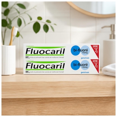 Fluocaril Zahnpasta Bi-Fluoriertes Zahnfleisch 145 mg Satz von 2 x 75 ml