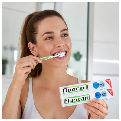 Fluocaril Zahnpasta Bi-Fluoriertes Zahnfleisch 145 mg Satz von 2 x 75 ml