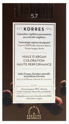Korres Permanent Color Argan Oil - Hair Colour: 5.7 Brown Light Chestnut