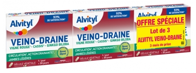 Alvityl Veino-Draine Lot de 3 x 30 Gélules