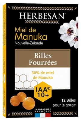 Herbesan Manuka med plněné pastilky IAA 10+ 12 Pastilek