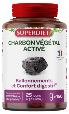 Superdiet Carbón Vegetal Activado 150 Cápsulas