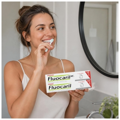 Fluocaril Zahnpasta Bi-Fluor Weiß 2 x 75 ml Packung