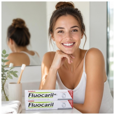 Fluocaril Zahnpasta Bi-Fluor Weiß 2 x 75 ml Packung