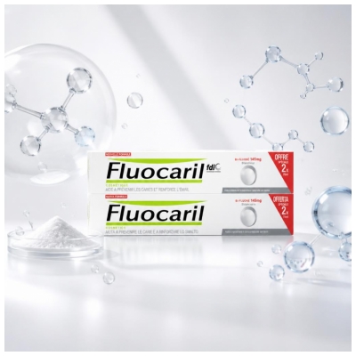 Fluocaril Zahnpasta Bi-Fluor Weiß 2 x 75 ml Packung