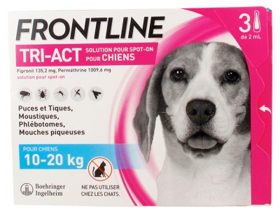 Frontline TRI-ACT Chiens 10-20 kg 3 Pipettes