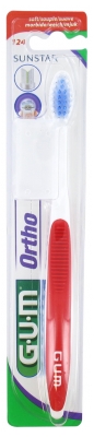 GUM Cepillo de Dientes Ortho 124 - Color: Rojo