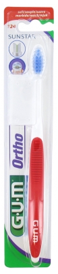 GUM Orthodontic Toothbrush 124 - Colour: Red