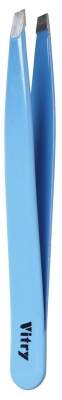 Vitry Professional Tweezers Slant Ends Coloured Stainless Steel 9cm - Colour: Blue