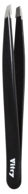 Vitry Professional Tweezers Slant Ends Coloured Stainless Steel 9cm - Colour: Black