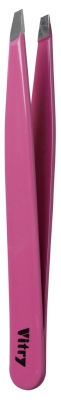Vitry Professional Tweezers Slant Ends Coloured Stainless Steel 9cm - Colour: Pink