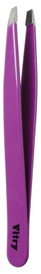 Vitry Professional Tweezers Slant Ends Coloured Stainless Steel 9cm - Colour: Mauve