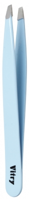 Vitry Professional Tweezers Slant Ends Coloured Stainless Steel 9cm - Colour: Light Blue
