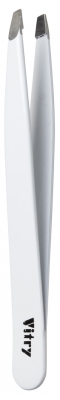 Vitry Professional Tweezers Slant Ends Coloured Stainless Steel 9cm - Colour: White