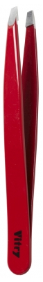 Vitry Professional Tweezers Slant Ends Coloured Stainless Steel 9cm - Colour: Burgundy