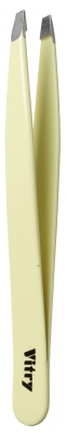 Vitry Professional Tweezers Slant Ends Coloured Stainless Steel 9cm - Colour: Yellow
