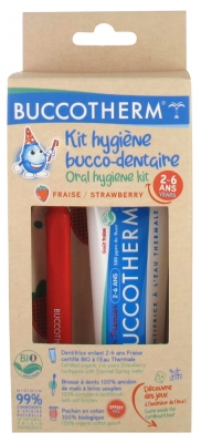Buccotherm Set za ustno higieno z okusom jagode 2-6 let