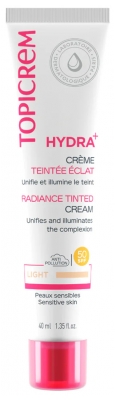 Topicrem HYDRA+ Crème Teintée Éclat SPF50 40 ml - Teinte : Claire