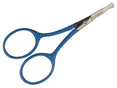 Tesoura de Lâminas Retas com Pontas Lenticulares para Bebé Estipharm - Cor: Azul