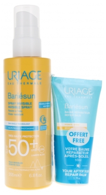 Uriage Invisible Spray Bardzo Wysoka Ochrona SPF50+ 200 ml + Balsam Naprawczy 50 ml Darmowy