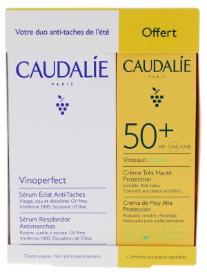 Caudalie Vinoperfect Anti-Spot Radiance Serum 30 ml + Vinosun Protect Cream SPF50+ 25 ml Gratis