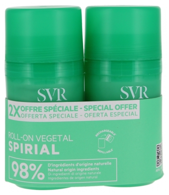 SVR Spirial Deodorantas 24h Augalinis Rutulinis 2 vnt. x 50 ml