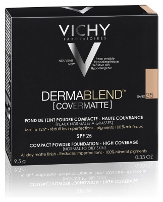 Vichy Dermablend Covermatte Fond de Teint Poudre Compacte SPF25 9,5 g - Teinte : 35 : Sand