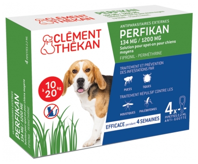 Clément Thékan Perfikan 134 mg/1200 mg Chiens Moyens 4 Pipettes