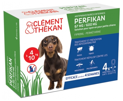Clément Thékan Perfikan 67 Mg/600 mg Małe psy 4 Pipety