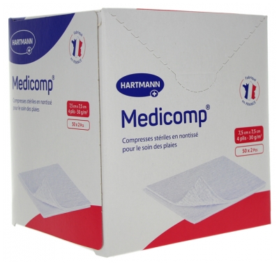 Hartmann Medicomp Tamponi Sterili non Tessuti 7,5 x 7,5 cm 50 x 2 Pezzi
