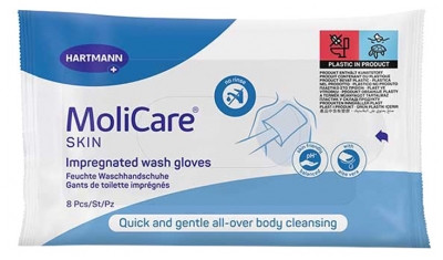 Hartmann MoliCare Guantes Higiénicos Impregnados de Piel 8 Guantes