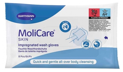 Hartmann MoliCare Skin Impregnated Toilet Gloves 8 Gloves