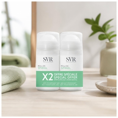 SVR Spirial Déodorant Anti-Transpirant 48H Roll-On Lot de 2 x 50 ml