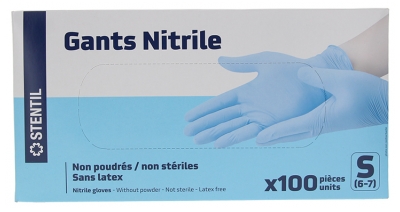 Luvas de Nitrilo Sem Pó Stentil 100 Luvas